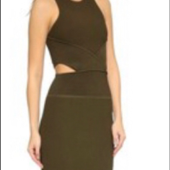 Ronny Kobo Megan Knit Midi Dress - Safari Green XS - Picture 3 of 8